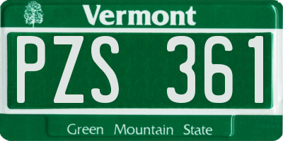 VT license plate PZS361