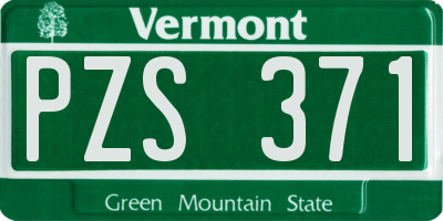 VT license plate PZS371