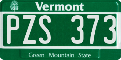 VT license plate PZS373