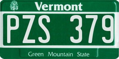 VT license plate PZS379