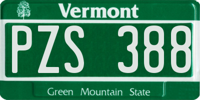 VT license plate PZS388