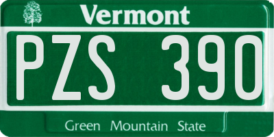 VT license plate PZS390