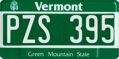 VT license plate PZS395