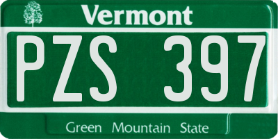 VT license plate PZS397