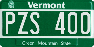 VT license plate PZS400