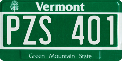 VT license plate PZS401