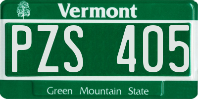 VT license plate PZS405