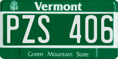 VT license plate PZS406