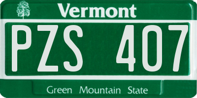 VT license plate PZS407