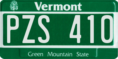 VT license plate PZS410
