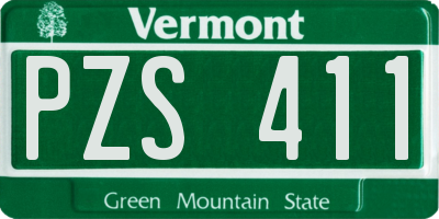 VT license plate PZS411