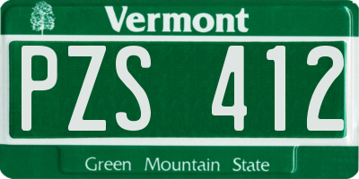 VT license plate PZS412