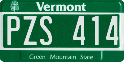 VT license plate PZS414