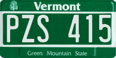 VT license plate PZS415