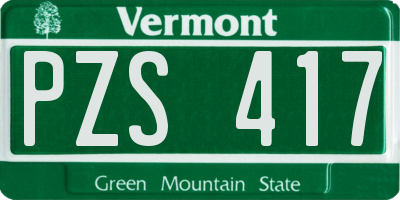 VT license plate PZS417