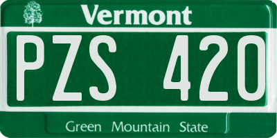 VT license plate PZS420