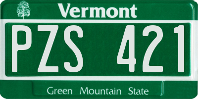 VT license plate PZS421
