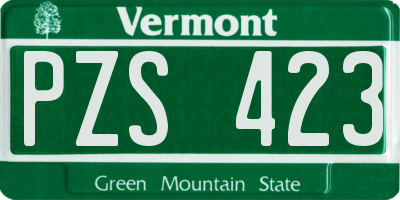 VT license plate PZS423