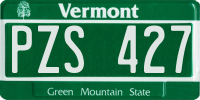 VT license plate PZS427