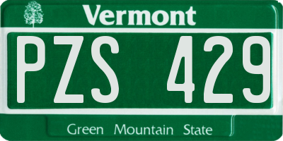 VT license plate PZS429