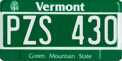 VT license plate PZS430
