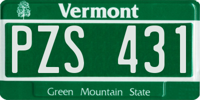 VT license plate PZS431