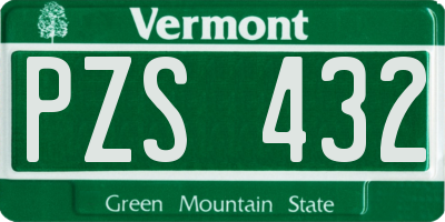 VT license plate PZS432