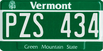 VT license plate PZS434