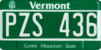 VT license plate PZS436