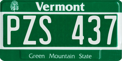 VT license plate PZS437