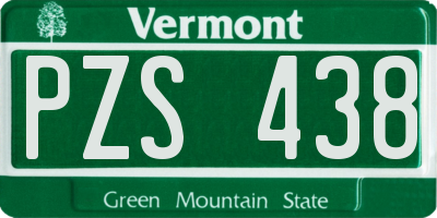 VT license plate PZS438
