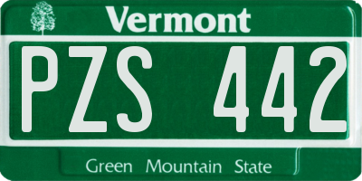 VT license plate PZS442