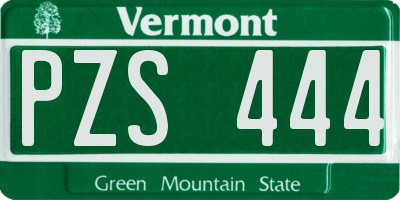 VT license plate PZS444