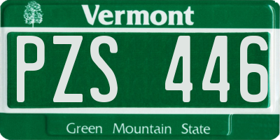 VT license plate PZS446