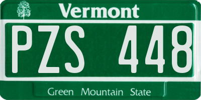 VT license plate PZS448