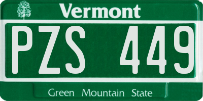 VT license plate PZS449