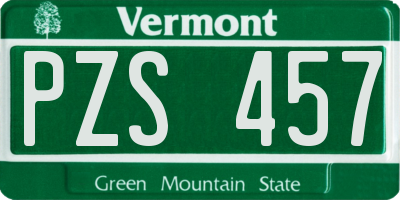 VT license plate PZS457