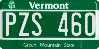 VT license plate PZS460