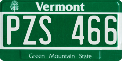 VT license plate PZS466