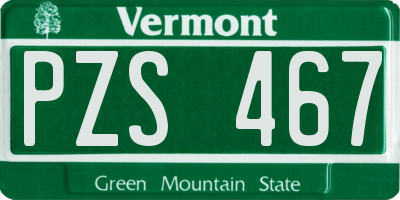 VT license plate PZS467