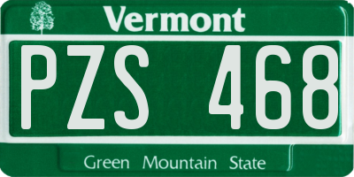 VT license plate PZS468