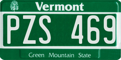 VT license plate PZS469