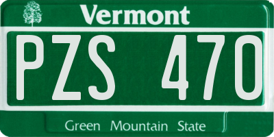 VT license plate PZS470