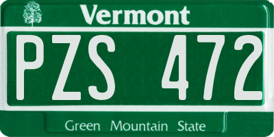 VT license plate PZS472