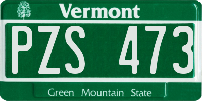 VT license plate PZS473