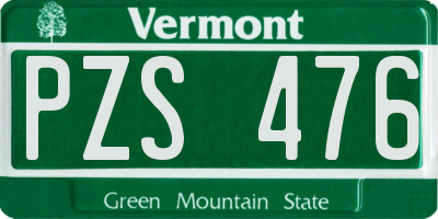 VT license plate PZS476
