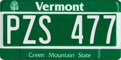 VT license plate PZS477