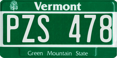 VT license plate PZS478