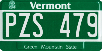 VT license plate PZS479