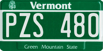 VT license plate PZS480